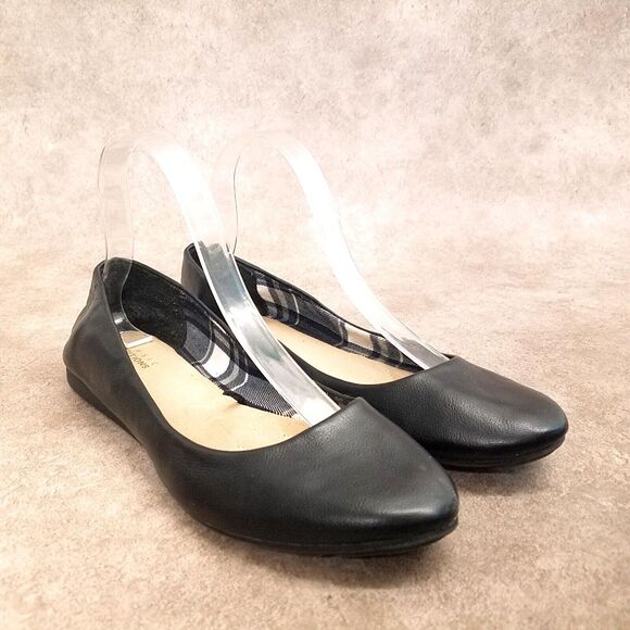Basic Editions Womens Size 9 Black Slip On Ballet Flats - Picture 1 of 11